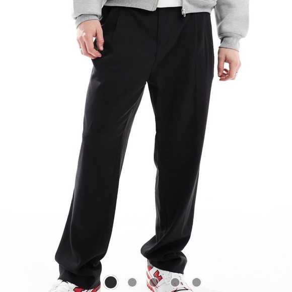 Jack & Jones Men’s Wide Fit Smart Trousers | Black | Size M / W32 - Picture 1 of 8